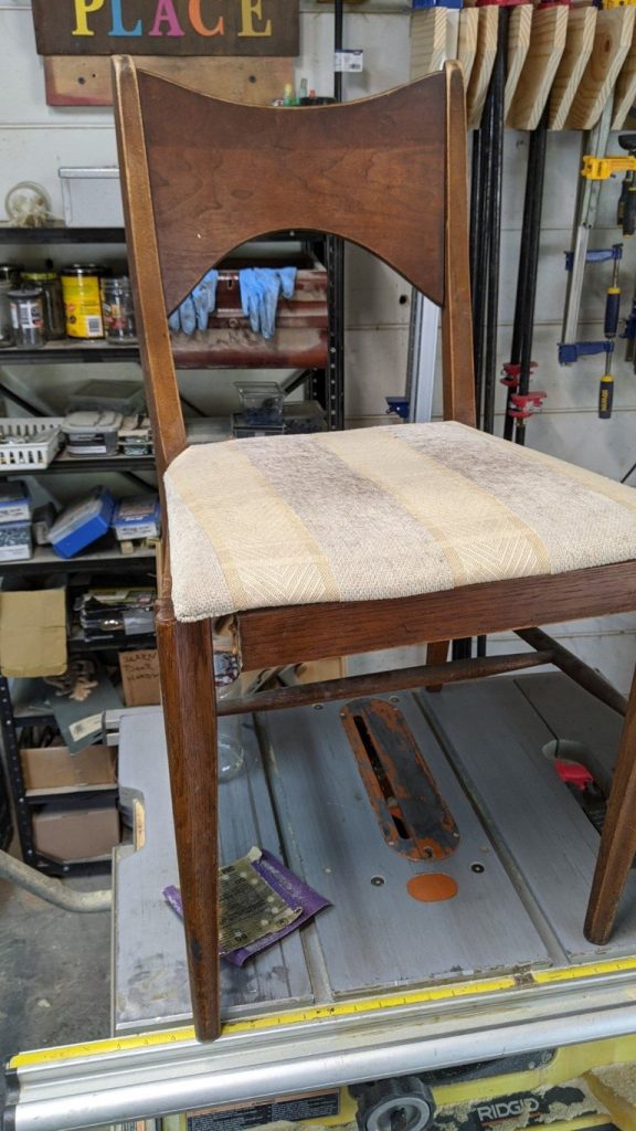 MORE-BROKEN-DOWELS-576x1024 REPAIRING & REUPHOLSTERING A DINING ROOM CHAIR