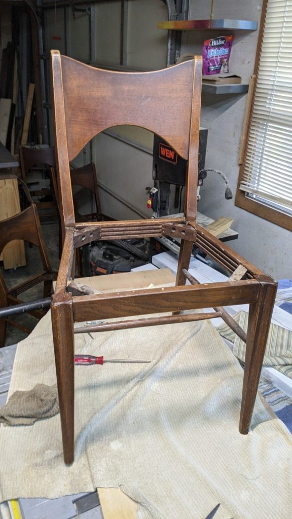 REGLUED-READY-FOR-SEAT-576x1024 REPAIRING & REUPHOLSTERING A DINING ROOM CHAIR