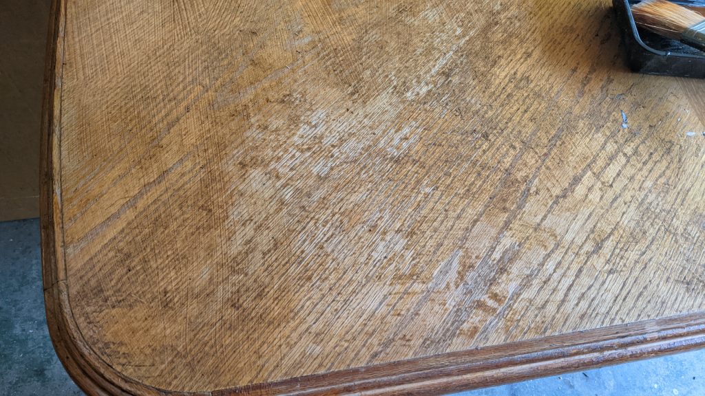 SHOWING-ORIGINAL-WEAR-3-1024x576 REFINISHING A DINING TABLE