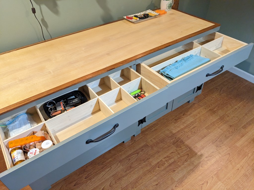 STORAGE-TOP-DRAWERS-OPEN Rustic Dining Room Hutch